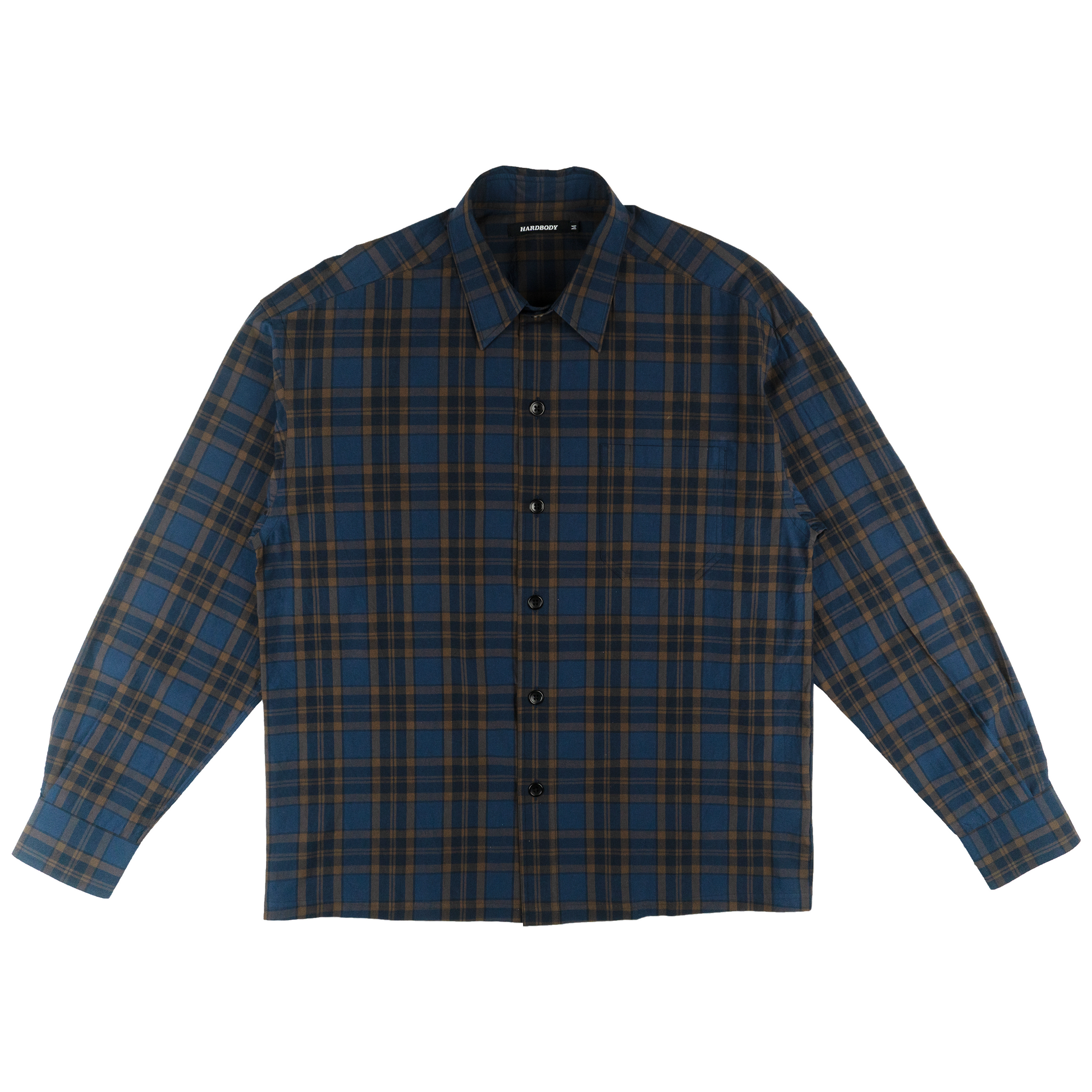 HARDBODY WORK SHIRT - BLUE/BROWN