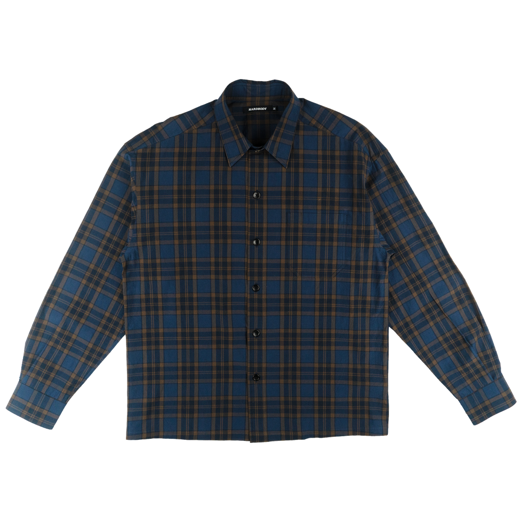 HARDBODY WORK SHIRT - BLUE/BROWN