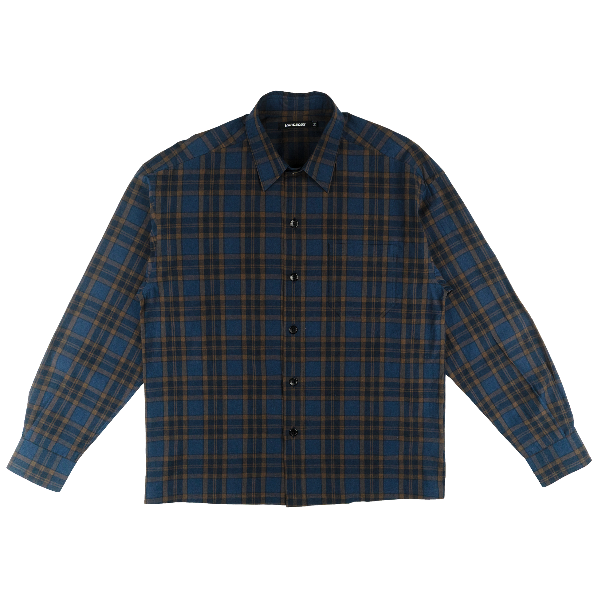 HARDBODY WORK SHIRT - BLUE/BROWN